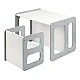 Montessori Children's Set 3 in 1 GINGER HOME, Table, Chair and Bench in White and Gray