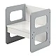 Montessori Children's Set 3 in 1 GINGER HOME, Table, Chair and Bench in White and Gray