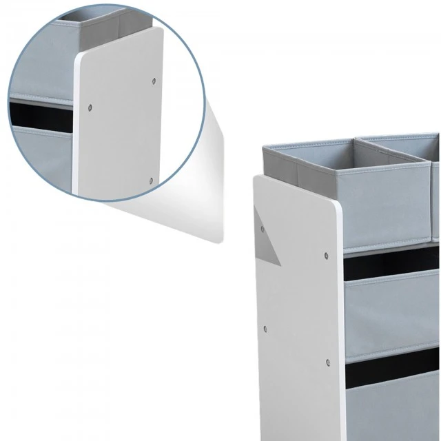 Toy Organizer, Nursery Shelf, Closet, Storage Box Section - White, Gray