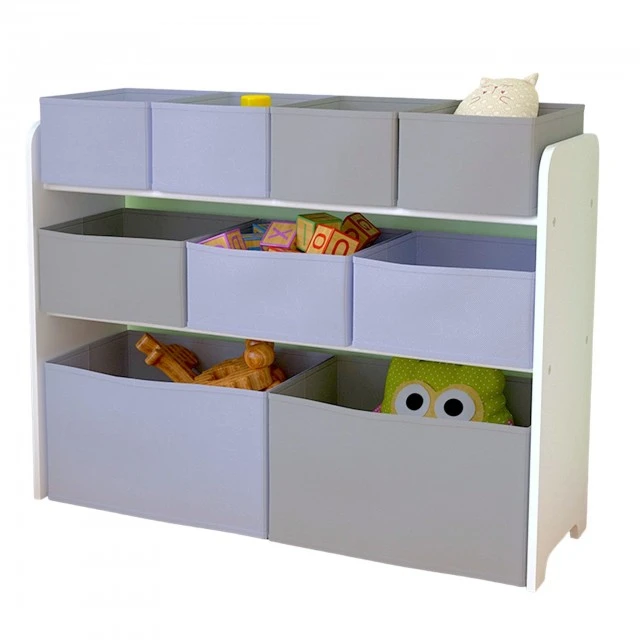 Toy Organizer, Nursery Shelf, Closet, Storage Box Section - White, Gray