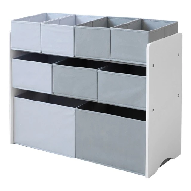Toy Organizer, Nursery Shelf, Closet, Storage Box Section - White, Gray