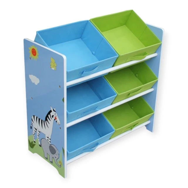 Toy organizer GINGER HOME, nursery shelf with storage boxes, SAFARI