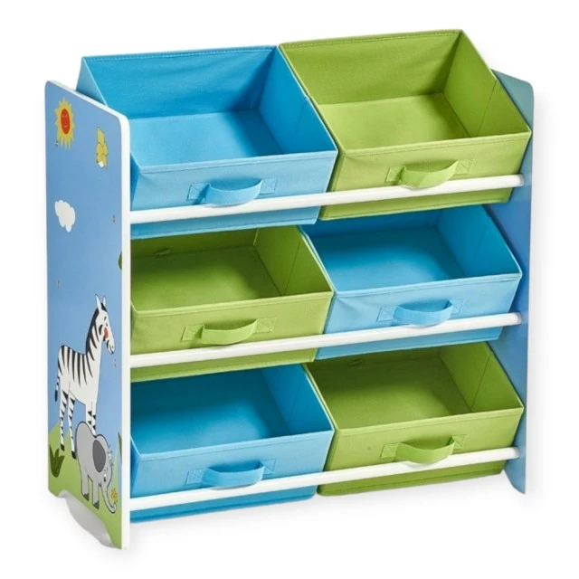 Toy organizer GINGER HOME, nursery shelf with storage boxes, SAFARI