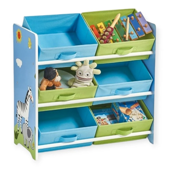 Toy organizer GINGER HOME, nursery shelf with storage boxes, SAFARI