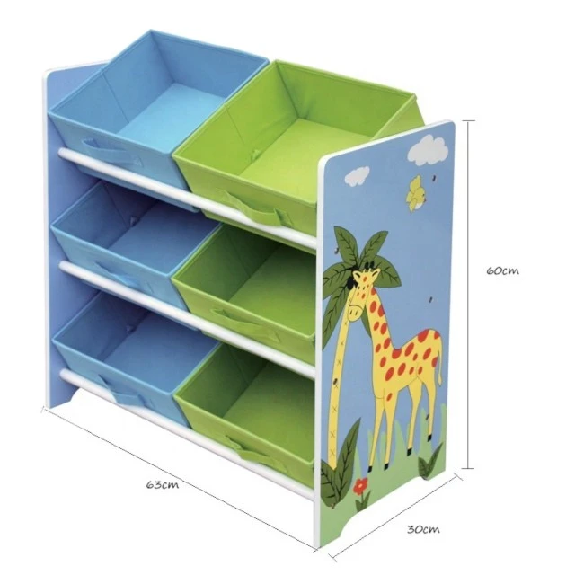 Toy organizer GINGER HOME, nursery shelf with storage boxes, SAFARI