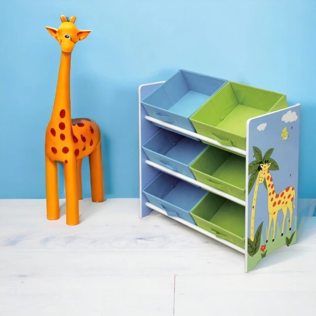 Toy organizer GINGER HOME, nursery shelf with storage boxes, SAFARI