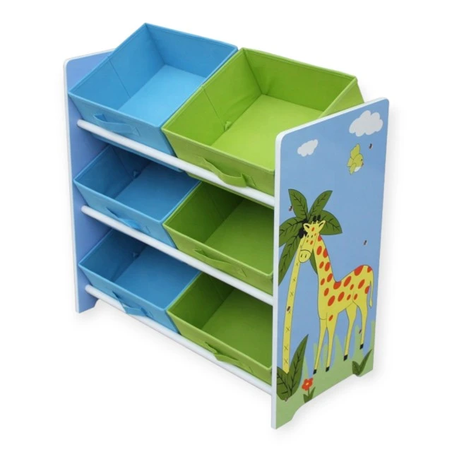 Toy organizer GINGER HOME, nursery shelf with storage boxes, SAFARI