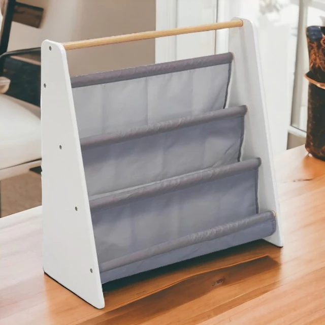 Portable children’s book shelf GINGER HOME, nursery furniture, white, grey