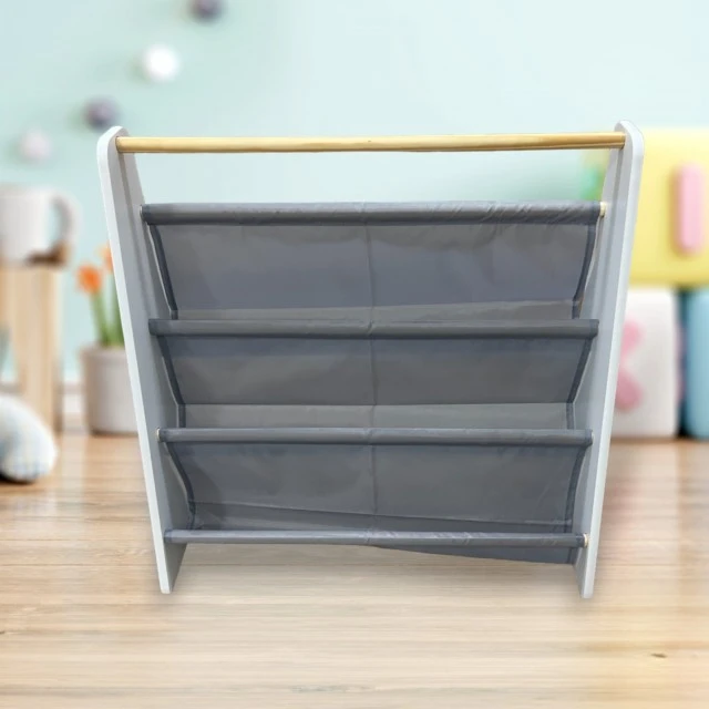 Portable children’s book shelf GINGER HOME, nursery furniture, white, grey