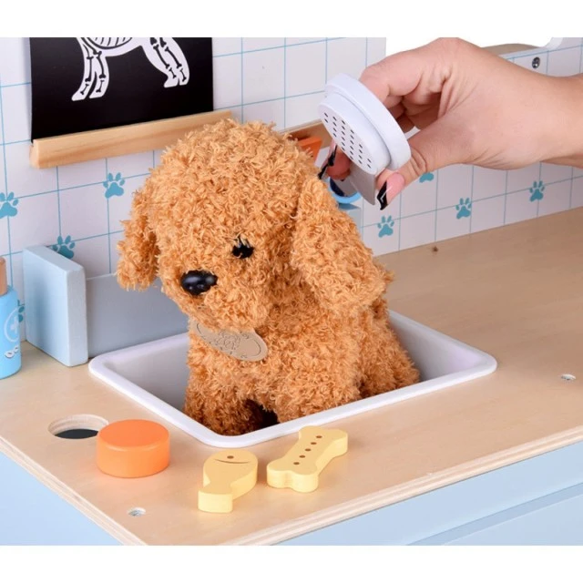 Children’s Veterinary Clinic Toy GINGER HOME – Wooden Veterinary Center with Accessories and Plush Dog, 89×57×30 cm