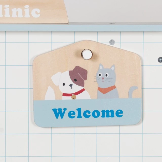 Children’s Veterinary Clinic Toy GINGER HOME – Wooden Veterinary Center with Accessories and Plush Dog, 89×57×30 cm