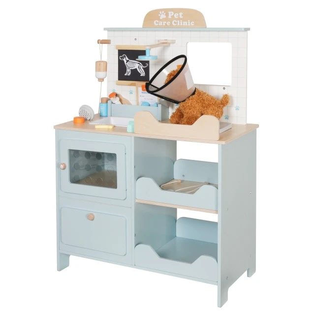 Children’s Veterinary Clinic Toy GINGER HOME – Wooden Veterinary Center with Accessories and Plush Dog, 89×57×30 cm