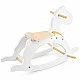 Children's Wooden Rocking Horse GINGER HOME, White, Solid Wood, 70x20x47 cm, Montessori Toy