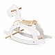 Children's Wooden Rocking Horse GINGER HOME, White, Solid Wood, 70x20x47 cm, Montessori Toy