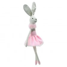 Wilberry Rag doll Bunny in a pink dress 30 cm.