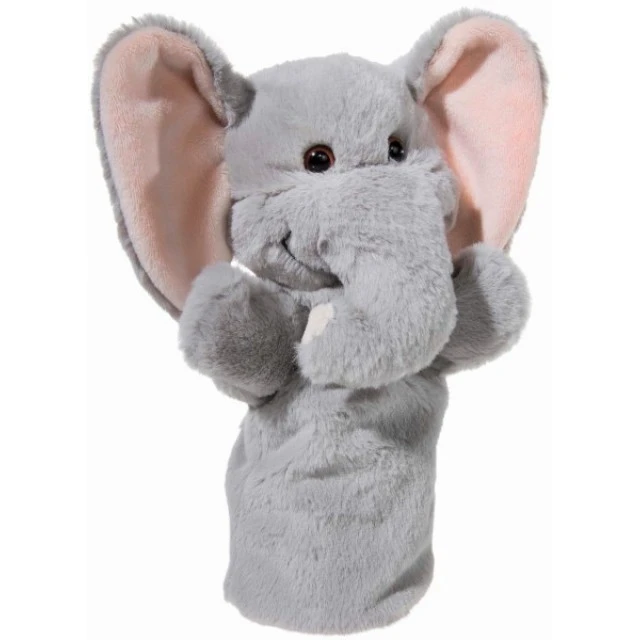 Theater doll Elephant with pink ears 28 cm.