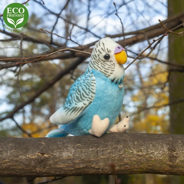Plush Wavy parrot blue 11 cm. with sound