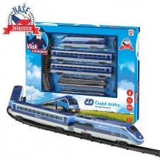 Train set with rails and two cars with sound and lights Czech Railways 23 parts