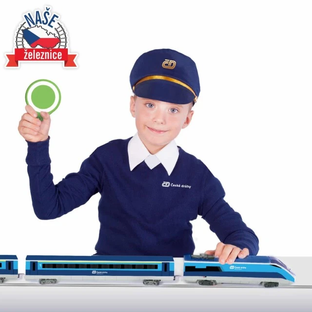 Train set with rails and two cars with sound and lights Czech Railways 23 parts