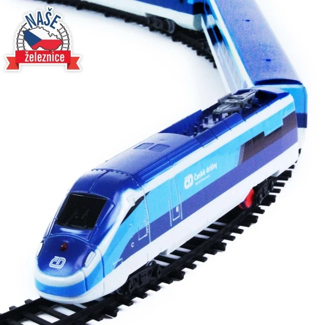 Train set with rails and two cars with sound and lights Czech Railways 23 parts