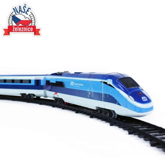 Train set with rails and two cars with sound and lights Czech Railways 23 parts