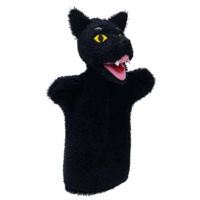 Puppet for theater The Good Wolf black 28 cm.