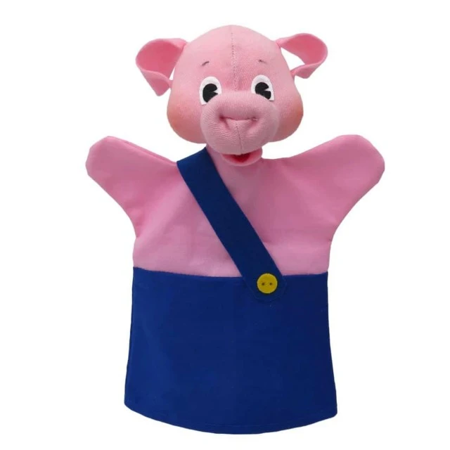 Puppet for theater Piggy blue 26 cm.