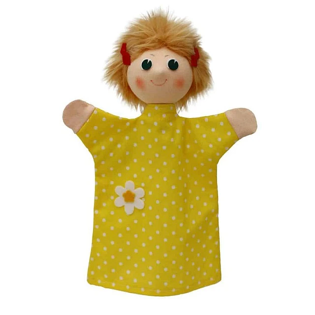 Theater doll Girl in yellow dress 28 cm.
