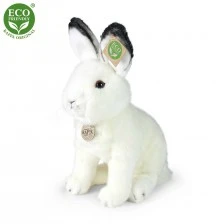 Plush White rabbit sitting 30 cm.