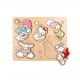 Дървен пъзел с дръжки Hello Kitty 5 части