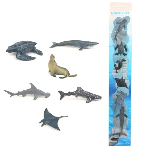 Set of figurines Sea animals II - 6 pieces 4-8 cm.