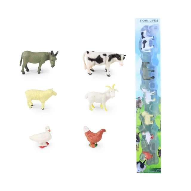 Set of figures Farm animals - 6 pieces 3-6 cm.