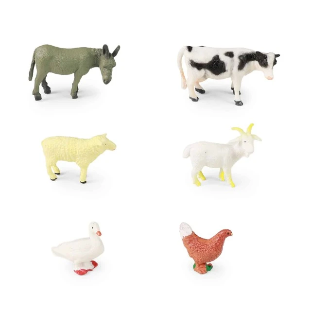 Set of figures Farm animals - 6 pieces 3-6 cm.