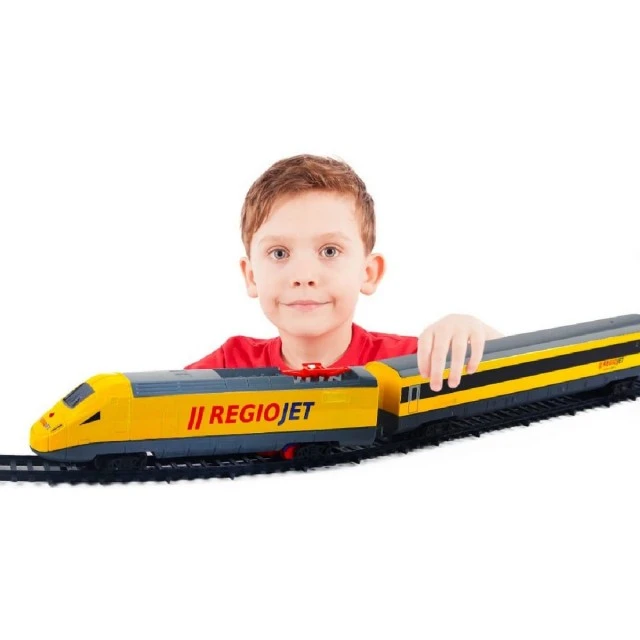 RegioJet 20-piece train set with rails and car with sound and lights