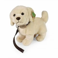 Plush Golden Retriever dog with a leash 25 cm.