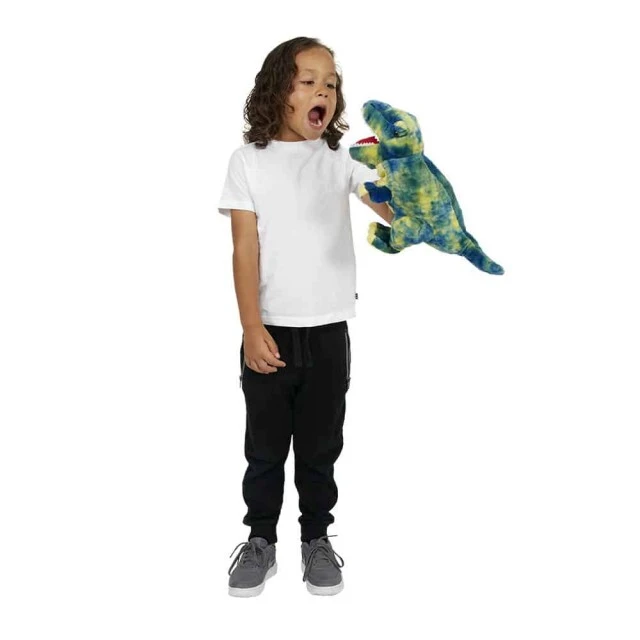 Puppet for theater Dinosaur T-rex blue 35 cm.