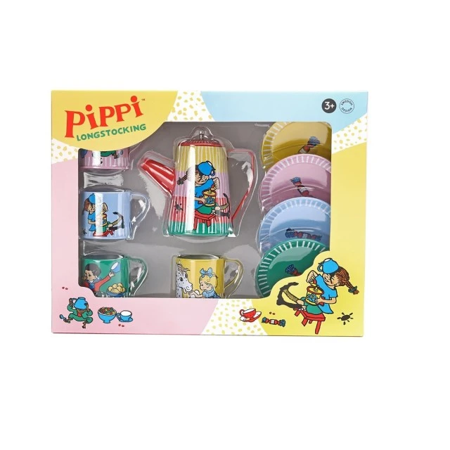 Pippi Longstocking metal tea set