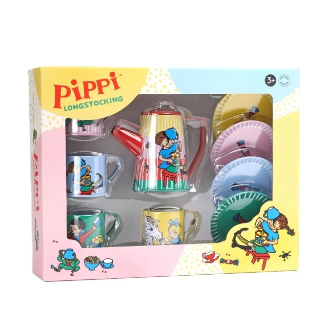 Pippi Longstocking metal tea set