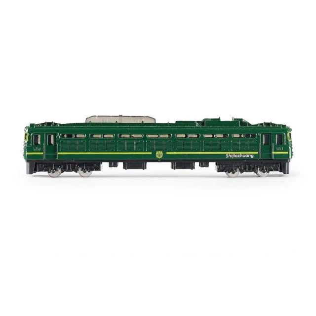 Metal locomotive green 15 cm.