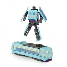 2 в 1 Метален робот и син локомотив сгъваем 12 см.