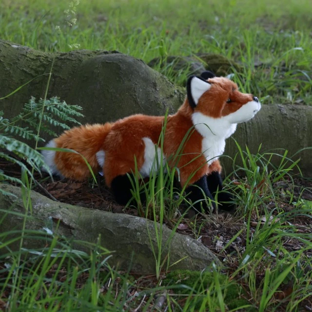Plush fox standing 30 cm.
