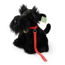 Plush Schnauzer sitting on a leash 30 cm.