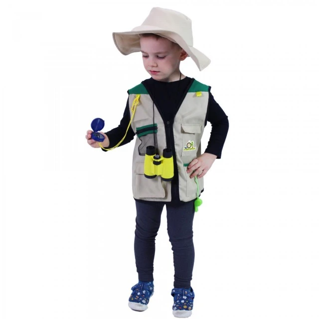 Theatrical set Explorer - vest hat binoculars magnifying glass whistle and compass