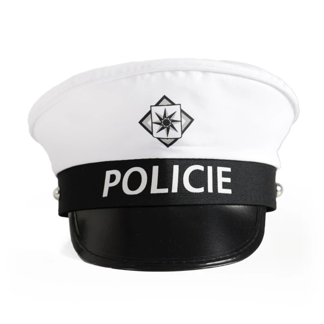 Policeman Theatrical Set - Hat, Baton and Whistle - White