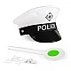 Policeman Theatrical Set - Hat, Baton and Whistle - White