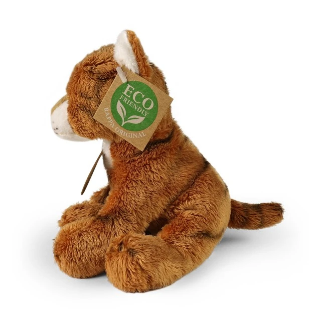 Plush kitten, ginger, sitting, 14 cm. Eco friends