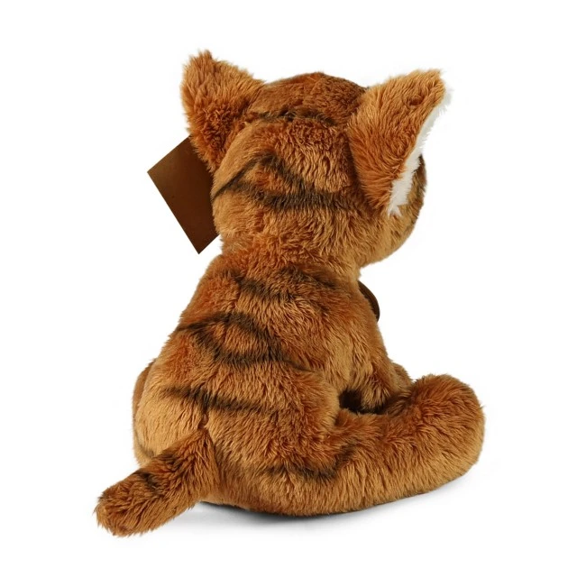 Plush kitten, ginger, sitting, 14 cm. Eco friends
