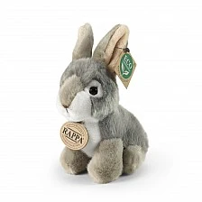 Plush bunny White and gray 16 cm.