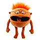 Theater doll Baby Monster orange 35 cm.