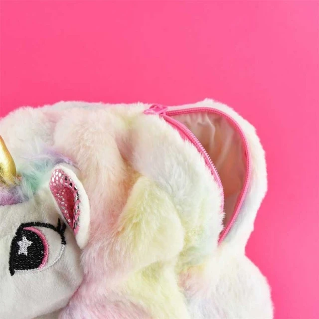 3D детска раничка за момиче White Unicorn, 30 см